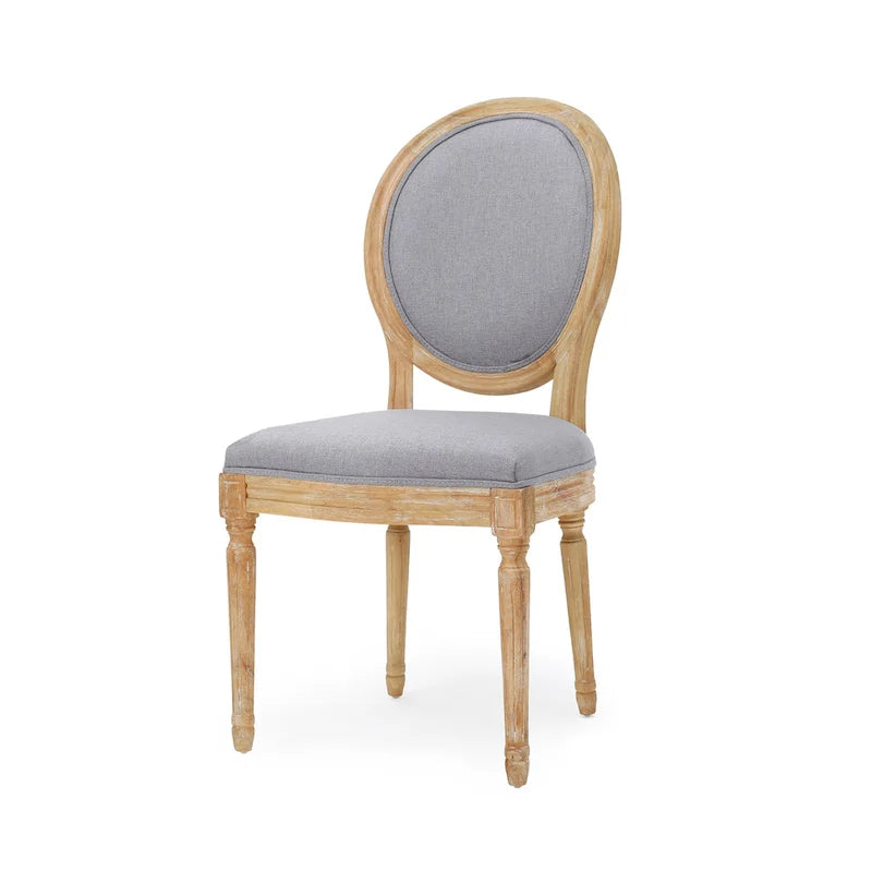 Natural Wood Upholstered Dining Chairs - Set of 4