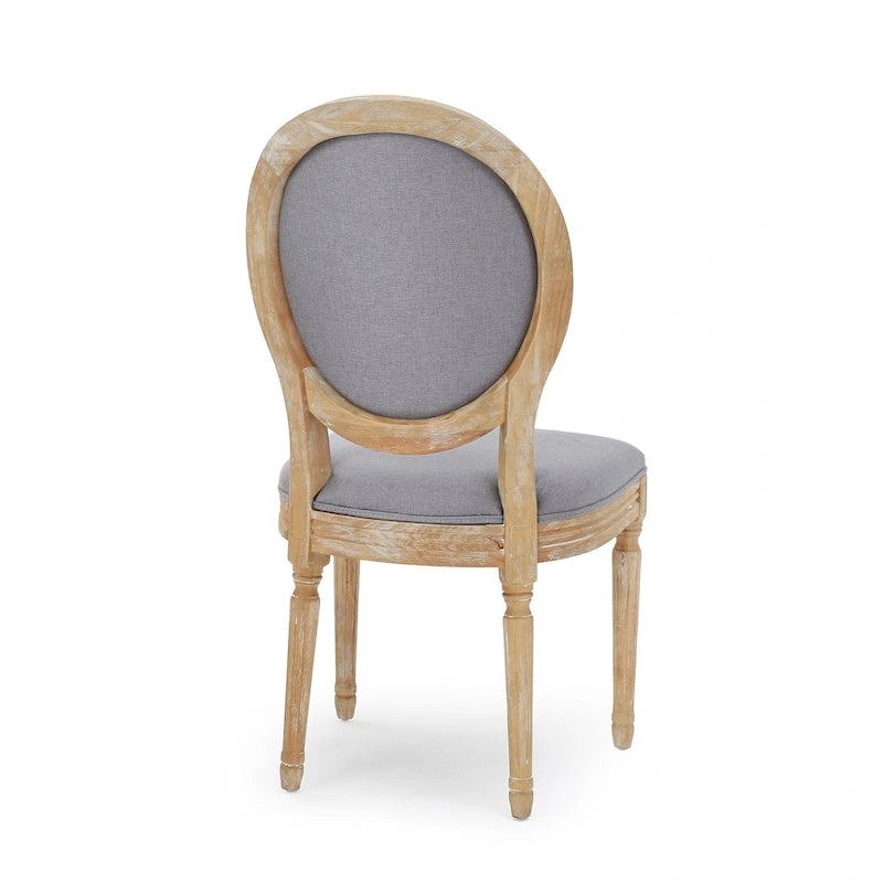Natural Wood Upholstered Dining Chairs - Set of 4