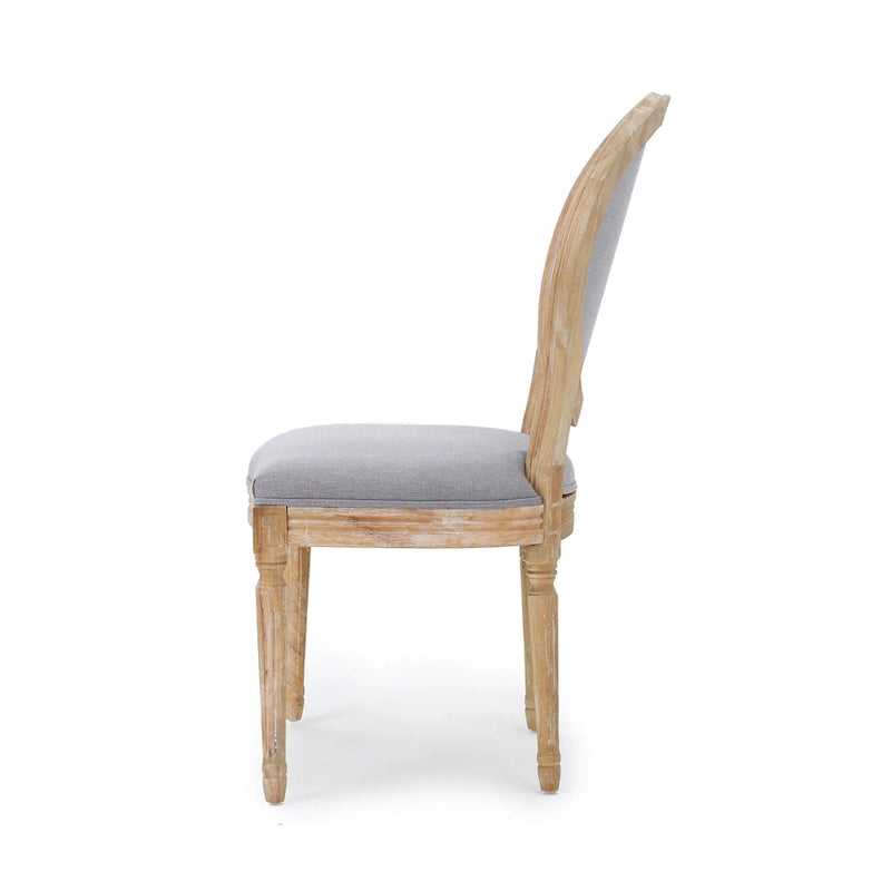 Natural Wood Upholstered Dining Chairs - Set of 4