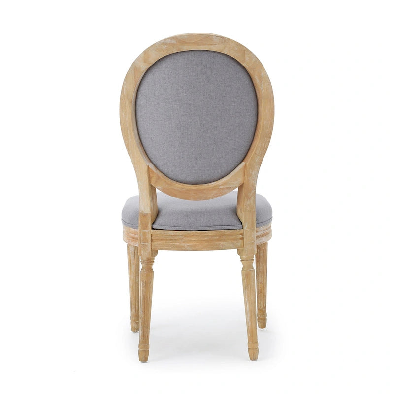 Natural Wood Upholstered Dining Chairs - Set of 4