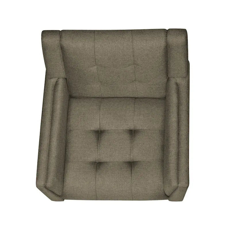 Boucle Upholstered Swivel Chair with Matte Black Base and 360-Degree Rotation