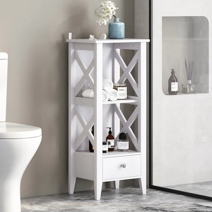 Loverin Manufactured Wood Bathroom Floor Storage Rack with Drawer by Christopher Knight Home