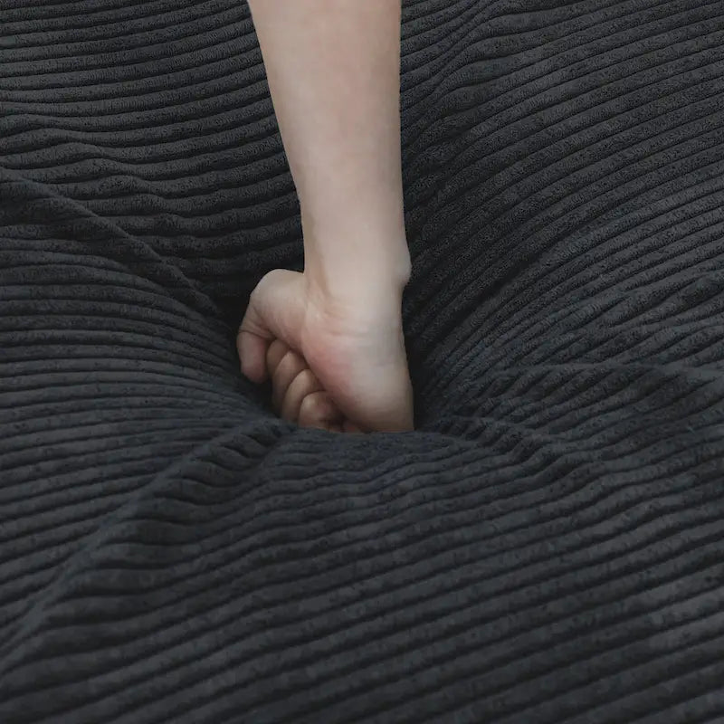 Brown Corduroy 3-Seater Sectional Sofa 143 inch