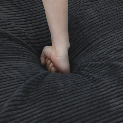 Brown Corduroy 3-Seater Sectional Sofa 143 inch