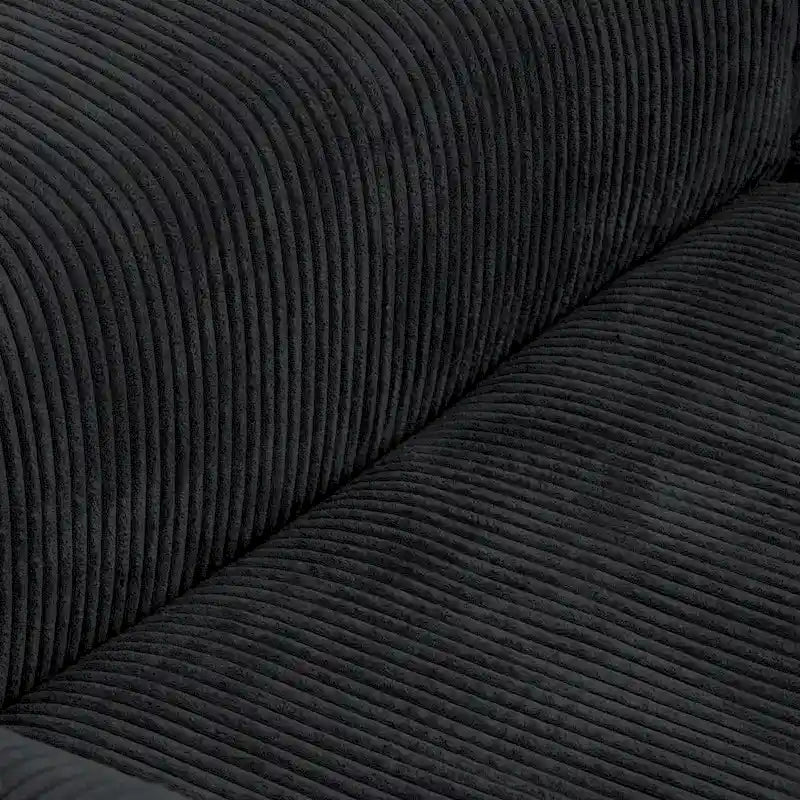 Brown Corduroy 3-Seater Sectional Sofa 143 inch