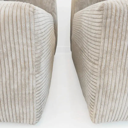 Brown Corduroy 3-Seater Sectional Sofa 143 inch