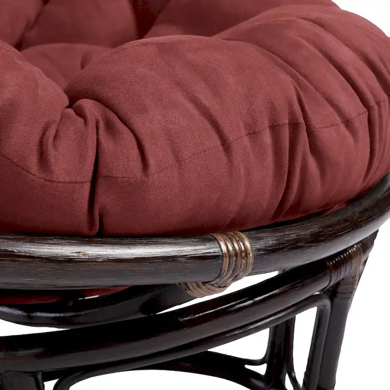 Bali 42-inch Rattan Papasan Chair with Microsuede Cushion
