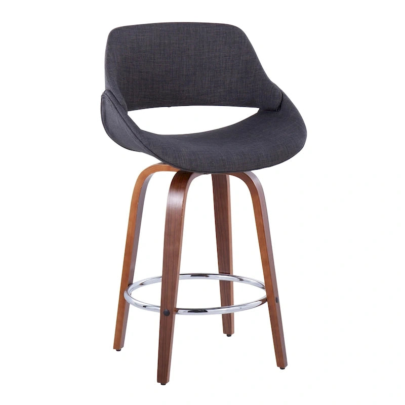 Carson Carrington Svellingen 26  Fixed-Height Counter Stool with Round Chrome Footrest (Set of 2)