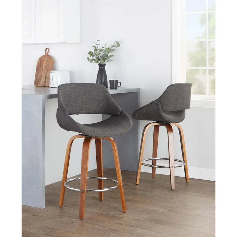 Carson Carrington Svellingen 26  Fixed-Height Counter Stool with Round Chrome Footrest (Set of 2)
