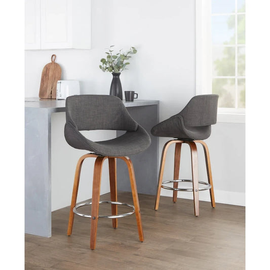 Carson Carrington Svellingen 26  Fixed-Height Counter Stool with Round Chrome Footrest (Set of 2)