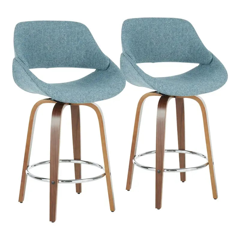 Carson Carrington Svellingen 26  Fixed-Height Counter Stool with Round Chrome Footrest (Set of 2)