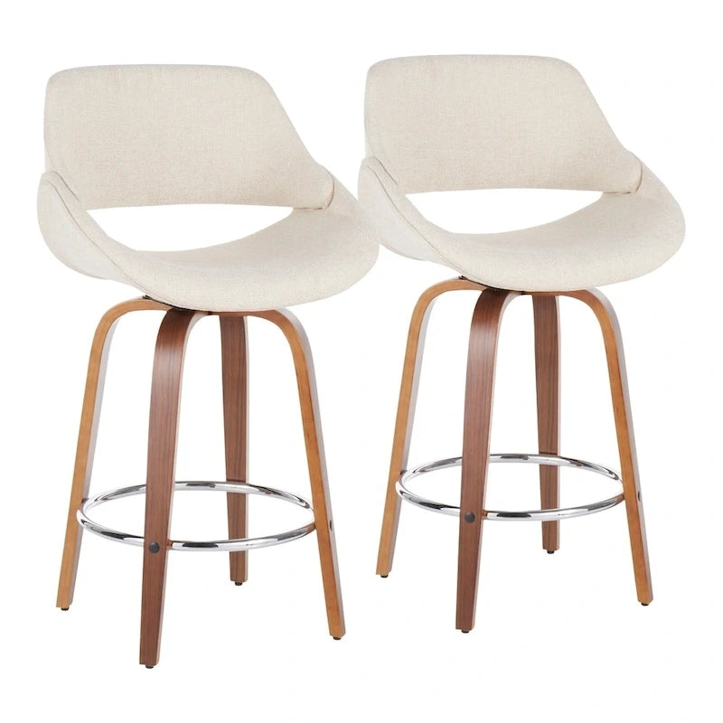 Carson Carrington Svellingen 26  Fixed-Height Counter Stool with Round Chrome Footrest (Set of 2)