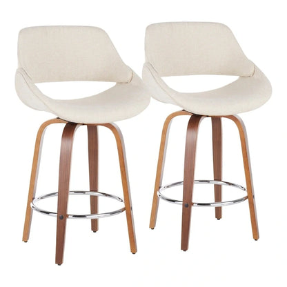 Carson Carrington Svellingen 26  Fixed-Height Counter Stool with Round Chrome Footrest (Set of 2)