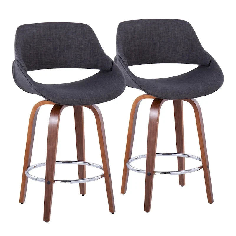 Carson Carrington Svellingen 26  Fixed-Height Counter Stool with Round Chrome Footrest (Set of 2)