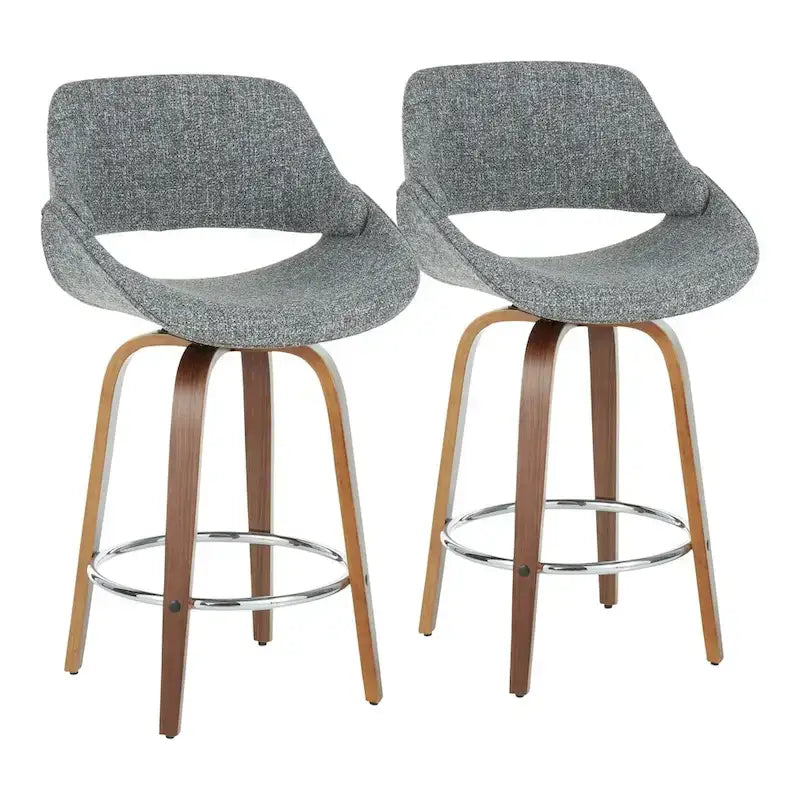 Carson Carrington Svellingen 26  Fixed-Height Counter Stool with Round Chrome Footrest (Set of 2)
