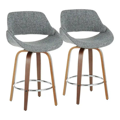 Carson Carrington Svellingen 26  Fixed-Height Counter Stool with Round Chrome Footrest (Set of 2)