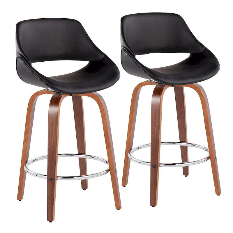 Carson Carrington Svellingen 26  Fixed-Height Counter Stool with Round Chrome Footrest (Set of 2)
