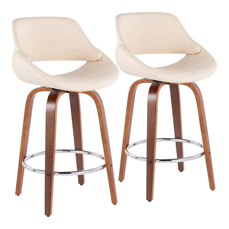 Carson Carrington Svellingen 26  Fixed-Height Counter Stool with Round Chrome Footrest (Set of 2)