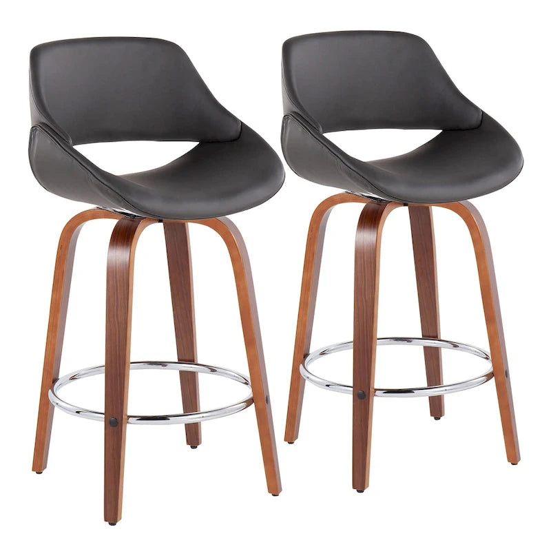 Carson Carrington Svellingen 26  Fixed-Height Counter Stool with Round Chrome Footrest (Set of 2)