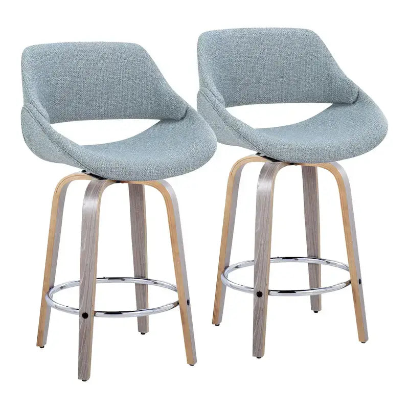 Carson Carrington Svellingen 26  Fixed-Height Counter Stool with Round Chrome Footrest (Set of 2)