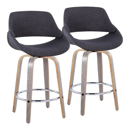 Carson Carrington Svellingen 26  Fixed-Height Counter Stool with Round Chrome Footrest (Set of 2)