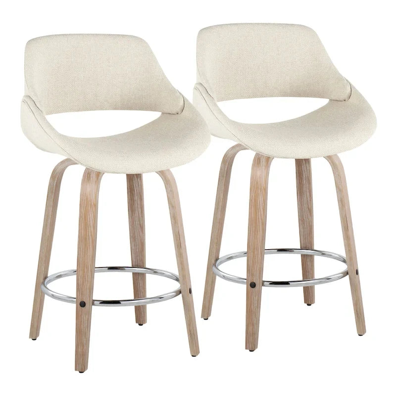 Carson Carrington Svellingen 26  Fixed-Height Counter Stool with Round Chrome Footrest (Set of 2)