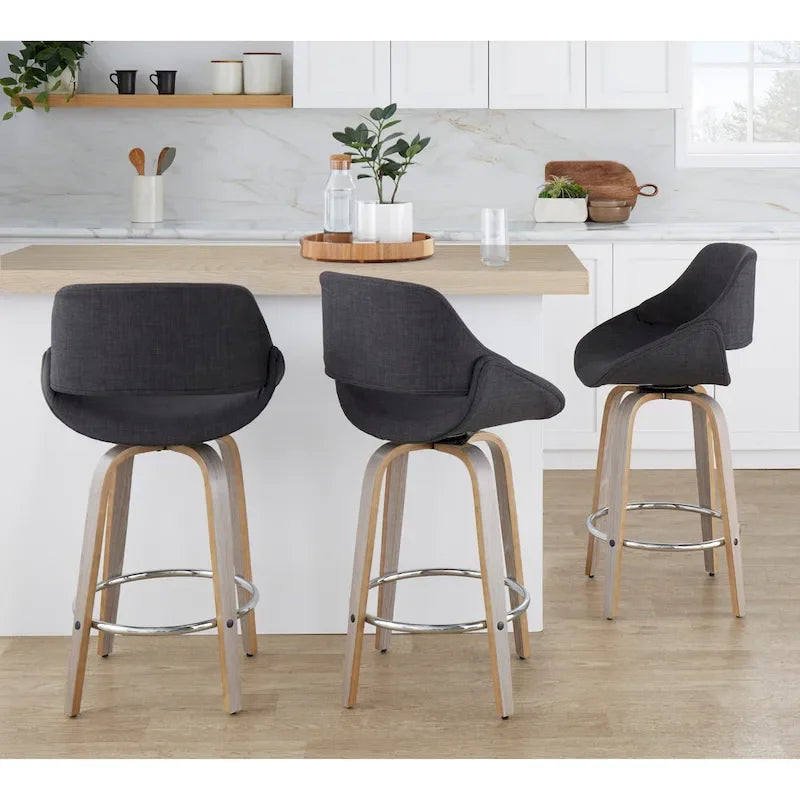 Carson Carrington Svellingen 26  Fixed-Height Counter Stool with Round Chrome Footrest (Set of 2)