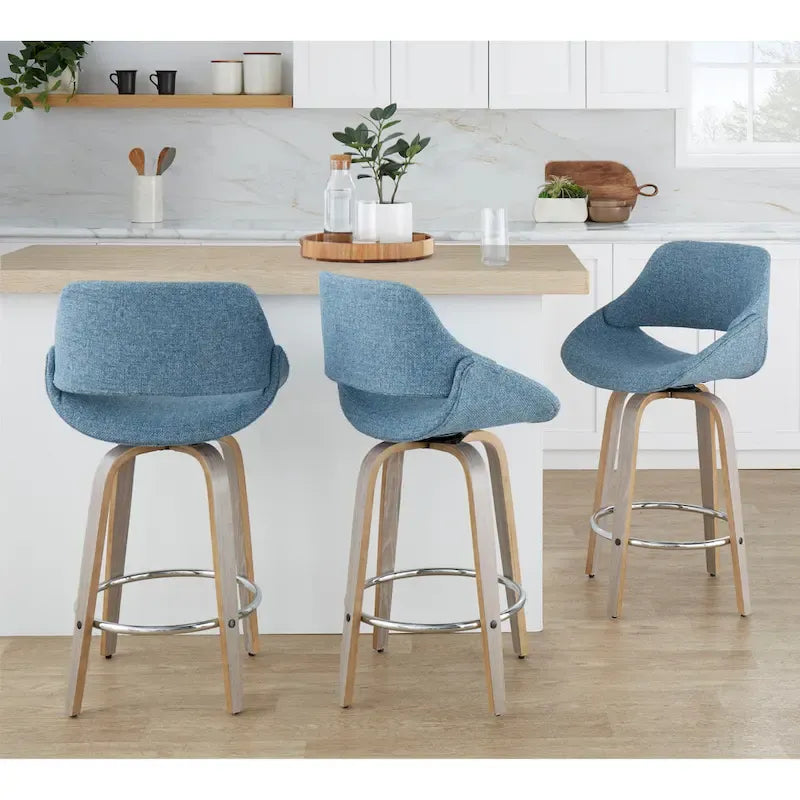 Carson Carrington Svellingen 26  Fixed-Height Counter Stool with Round Chrome Footrest (Set of 2)