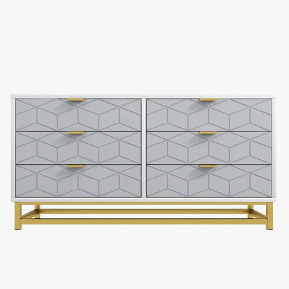 6 Drawer Dresser, with Metal Legs