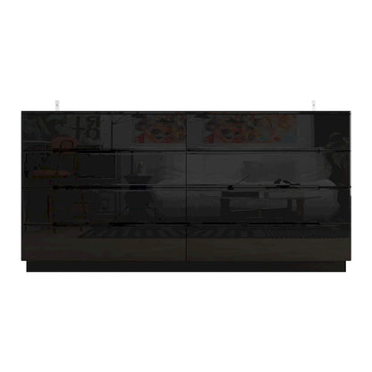 8 Drawer Double Dresser Dressers with High Gloss Drawers With Light