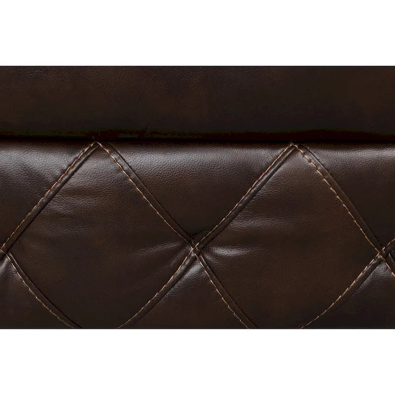 Owen Brown Breathable Leather Manual Reclining Loveseat with Storage Console