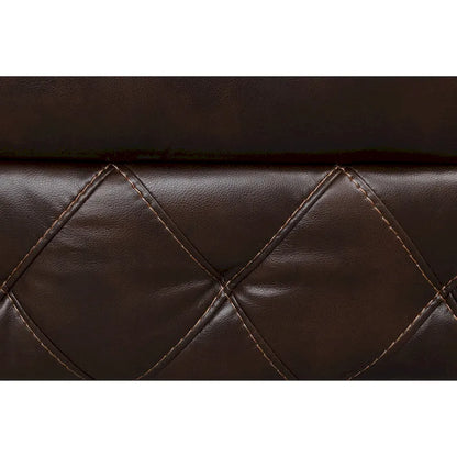 Owen Brown Breathable Leather Manual Reclining Loveseat with Storage Console