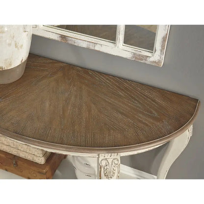 Signature Design by Ashley Realyn Sofa Table - White/Brown