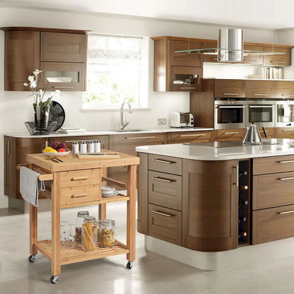 Bamboo Kitchen Island Rolling Storage Kitchen Cart with Wheels