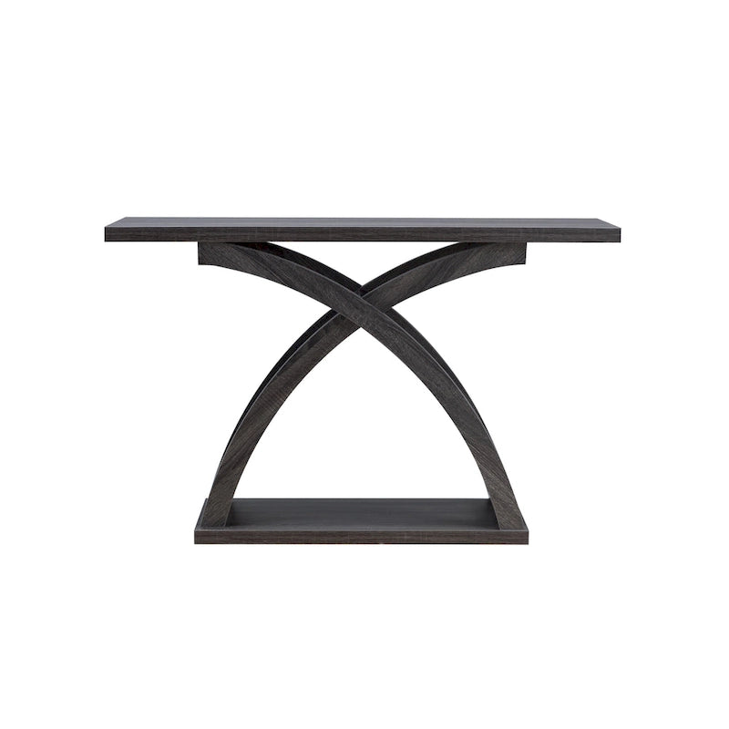 Distressed Grey 47-inch Console Table with Shelf