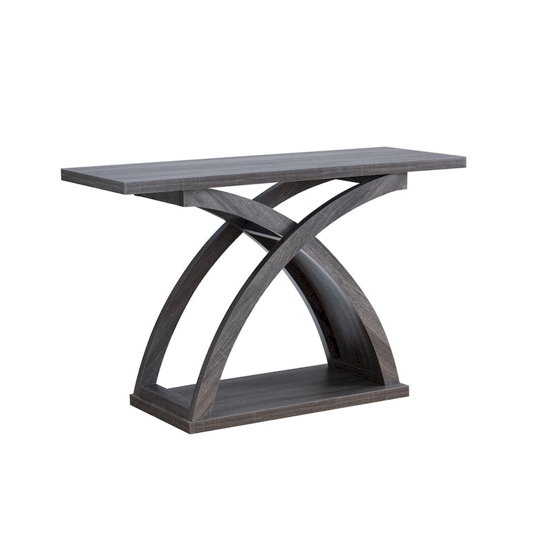 Distressed Grey 47-inch Console Table with Shelf