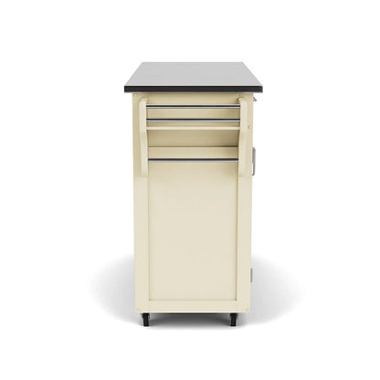 Copper Grove Puff Island White Finish with Stainless Steel Top Kitchen Cart