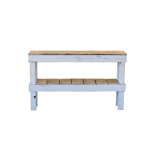 White Combo Double Tier Console