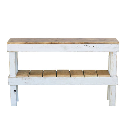 White Combo Double Tier Console