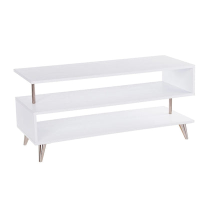 SEI Furniture White Low Profile Media TV Stand for TV's up to 41