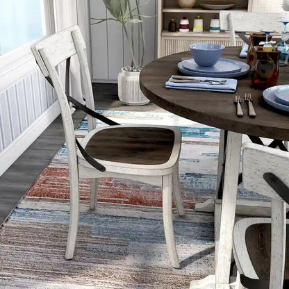 McFarlane Farmhouse Antique White Rubberwood 5-Piece Dining Set by Furniture of America