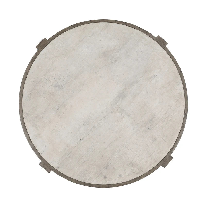 Classic Home Sonoma 52  Round Reclaimed Pine Coffee Table in Distressed Gray