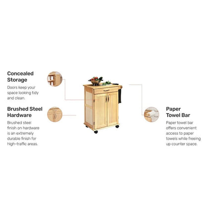 General Line Brown Kitchen Cart - 29' x 19' x 34'