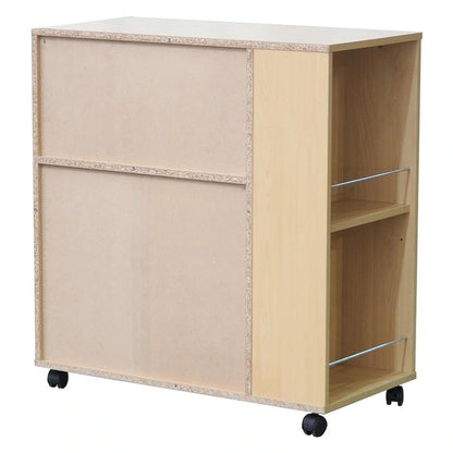 Kitchen Island Rolling Cart on Wheels with Storage Cabinet (Black)