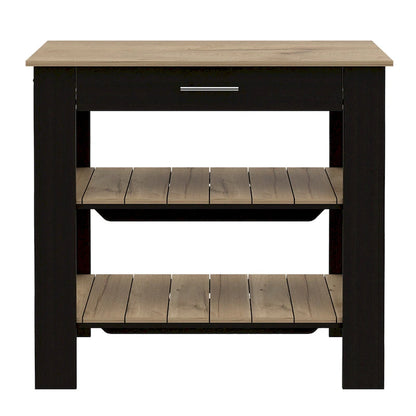 FM Furniture Brooklyn 40 Kitchen Island, Two Shelves, One Drawer