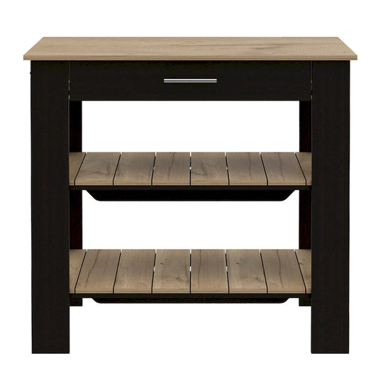 FM Furniture Brooklyn 40 Kitchen Island, Two Shelves, One Drawer