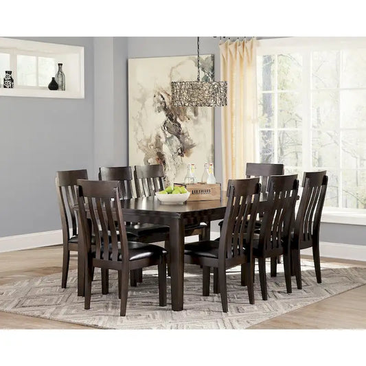 Signature Design by Ashley Haddigan Dark Brown 9-Piece Dining Package
