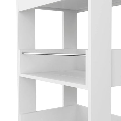 FM Furniture Gladiolus Kitchen Island, Two Cabinets, Three Open Shelves
