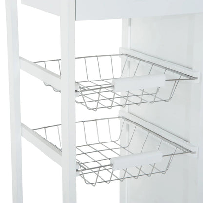 HOMCOM 28 White Rolling Kitchen Trolley Serving Cart