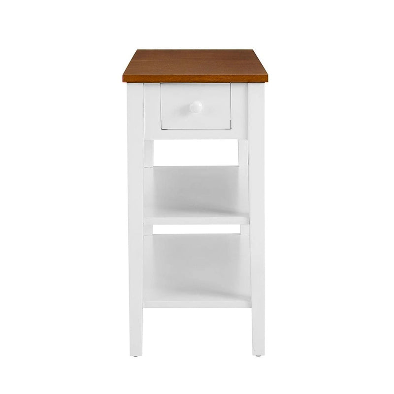 End Table with Charging Station, Side Table with Storage
